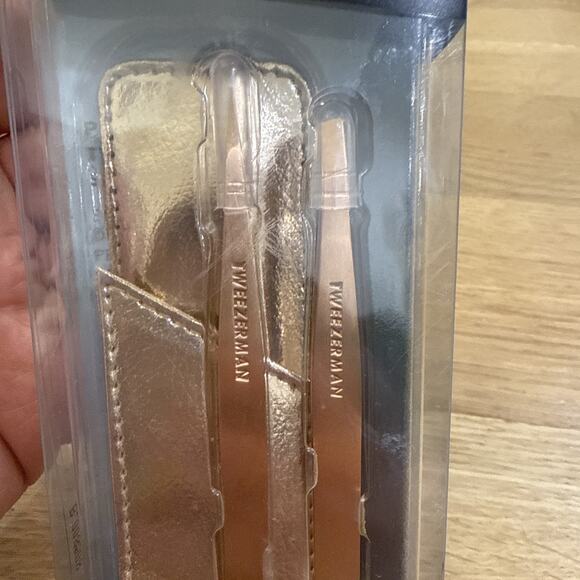 Tweezerman Rose Gold Petite Tweezer Set with Travel Case 4048-RSGR Open Box - Picture 2 of 2